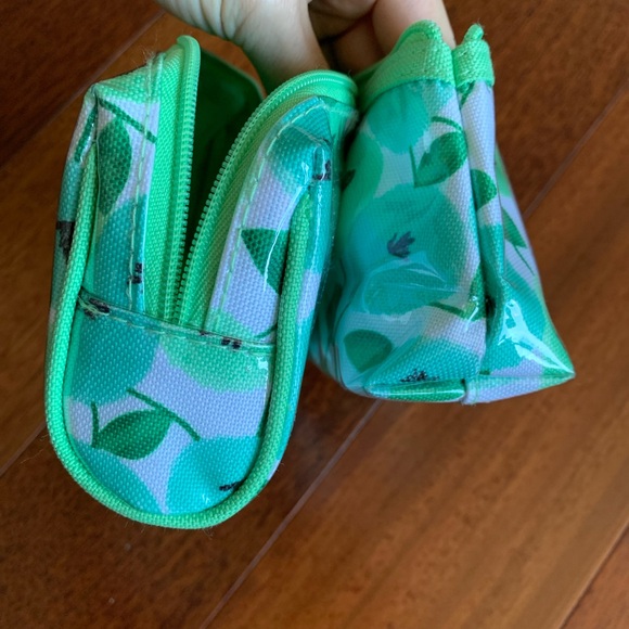 2 Pieces Double-Layer Bags/Pouches, Green Floral - Picture 3 of 16